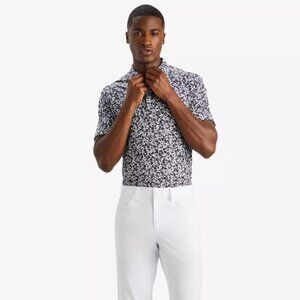 G/Fore Black Floral Golf Jersey Polo Shirt L​